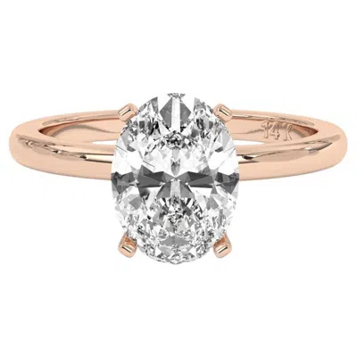 Pre-owned Aamiaa 1.50ct Oval Cut Solitaire Gh Color I1 Clarity Natural Diamond Wedding Ring In Multi