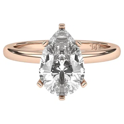 Pre-owned Aamiaa 1.50ct Pear Cut Solitaire Gh Color I1 Clarity Natural Diamond Wedding Ring In Multi