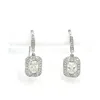 Aamiaa 1.51 Carat Natural Diamond Emerald Cut Halo Drop Earrings In 18k White Gold In Multi