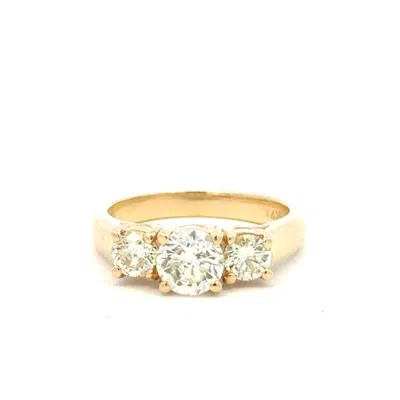 Aamiaa 1.66 Carat Natural Diamond Three-stone Ring In 14k Yellow Gold