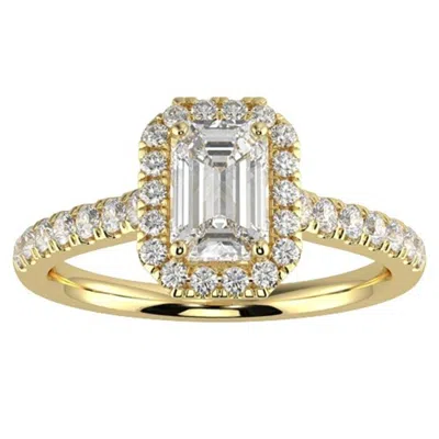 Pre-owned Aamiaa 1ct Gh-i1 Natural Diamond Halo Engagement Ring For Women 14k Yellow Gold