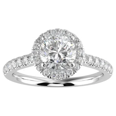 Pre-owned Aamiaa 1ct Natural Diamond G-h Color I1 Clarity Perfect Round Shape Halo Fashion Ring In Multi