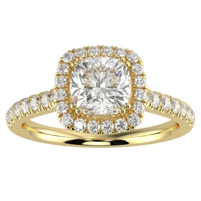 Pre-owned Aamiaa 1ct Natural Diamond G-h Color Si Clarity Perfect Cushion Cut Halo Shape Ring In Multi