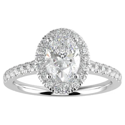 Pre-owned Aamiaa 1ct Natural Diamond G-h Color Si Clarity Perfect Design Oval Shape Halo Ring In Multi