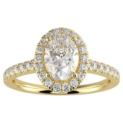 Pre-owned Aamiaa 1ct Natural Diamond G-h Color Si Clarity Perfect Design Oval Shape Halo Ring In Multi
