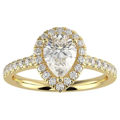 Pre-owned Aamiaa 1ct Natural Diamond G-h Color Si Clarity Perfect Design Pear Shape Halo Fashion In Multi