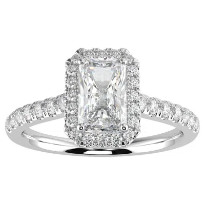 Pre-owned Aamiaa 1ct Natural Diamond G-h Color Si Clarity Perfect Design Radiant Shape Halo Ring In Multi
