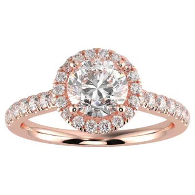 Pre-owned Aamiaa 1ct Natural Diamond G-h Color Si Clarity Perfect Design Round Shape Halo Ring In Multi