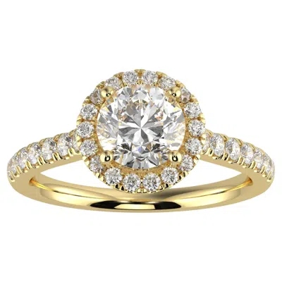 Pre-owned Aamiaa 1ct Natural Diamond G-h Color Si Clarity Perfect Design Round Shape Halo Ring In Multi