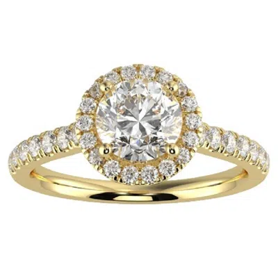 Pre-owned Aamiaa 1ct Round Cut Gh-i1 Natural Diamond Halo Engagement Ring 14k Yellow Gold