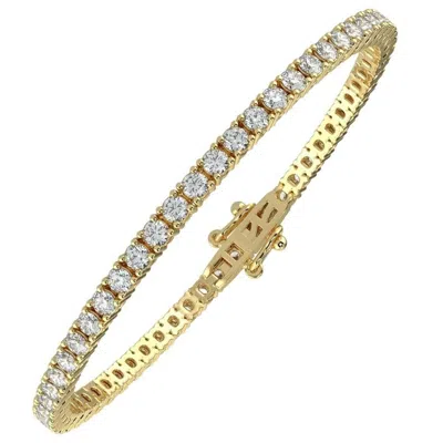 Pre-owned Aamiaa 2 Carats Natural Diamond Yellow Gold Tennis Bracelet