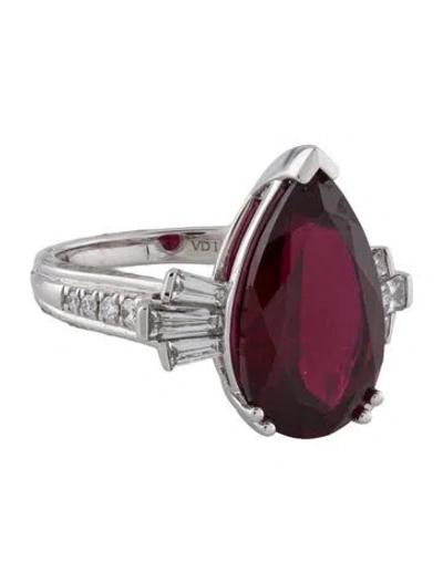 Pre-owned Aamiaa 8.10ct Synthetic Ruby & Lab-grown Diamond Engagement Ring In Multi