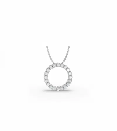 Aamiaa 925ss 0.50ctw Lab Grown Diamond Circle Pendant With Chain In Silver In Metallic