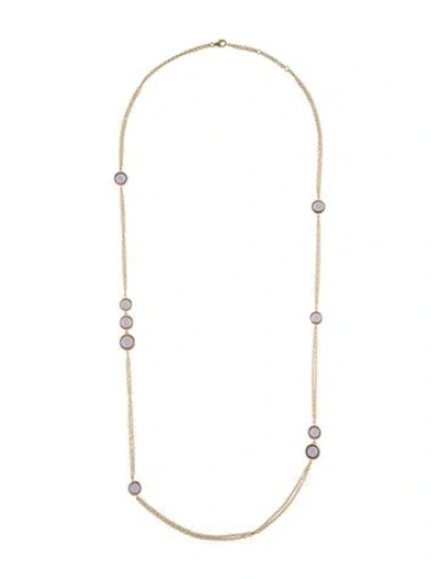 Pre-owned Aamiaa Amethyst Candy Station Necklace, 28" In Multi