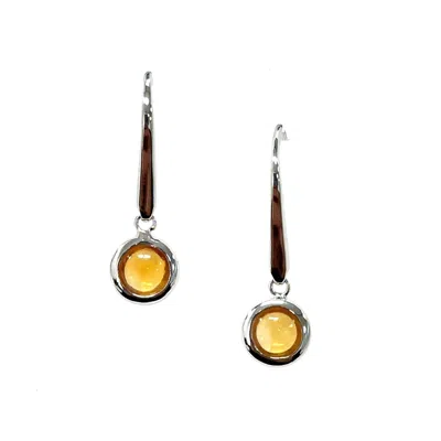 Aamiaa Color Candy Collection Earrings With 5mm Round Citrine In Silver/14k White Gold In Multi