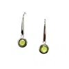 Aamiaa Color Candy Collection Earrings With 5mm Round Peridot In Silver/14k White Gold In Metallic