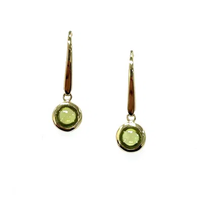 Aamiaa Color Candy Collection Earrings With 5mm Round Peridot In Silver/14k Yellow Gold In Multi