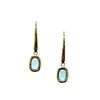 Aamiaa Color Candy Collection Earrings With 6x4 Cushion-cut Swiss Blue Topaz In Silver/14k Yellow Gold In Blue