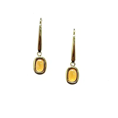 Aamiaa Color Candy Collection Earrings With 6x4 Cushion-cut Citrine In Silver/14k Yellow Gold