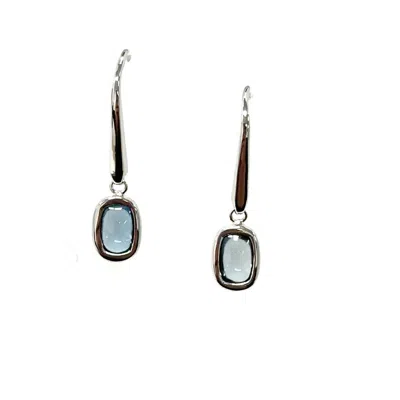 AAMIAA COLOR CANDY COLLECTION EARRINGS WITH CUSHION TOPAZ IN SILVER/14K WHITE GOLD