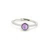 Aamiaa Color Candy Collection Ring With 5mm Round Amethyst In Silver/14k White Gold In Metallic