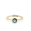 Aamiaa Color Candy Collection Ring With 5mm Round Blue Topaz In Silver/14k Yellow Gold In Gold