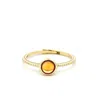 Aamiaa Color Candy Collection Ring With 5mm Round Citrine In Silver/14k Yellow Gold In Gold