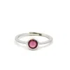 Aamiaa Color Candy Collection Ring With 5mm Round Garnet In Silver/14k White Gold In Silver