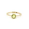 Aamiaa Color Candy Collection Ring With 5mm Round Peridot In Silver/14k Yellow Gold In Gold