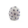 Aamiaa Lab Gown Diamond Lucy Ring With Sapphire In 18k White Gold In Multi