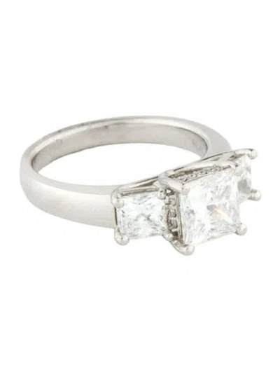 Pre-owned Aamiaa Platinum 2.75ctw Lab-grown Diamond Three Stone Engagement Ring In Multi