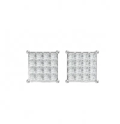 Aamiaa Stan-e-0.98-1.08-14w Natural Diamond Earrings In 14k White Gold In Silver