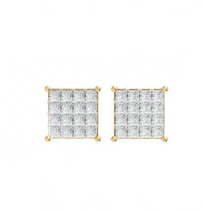 Aamiaa Stan-e-1.01-32-14yg Natural Diamond Earrings In 14k Yellow Gold In Silver