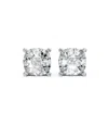 Aamiaa Women's Cushion Shape 4 Prong Push Back Studs In Rhodium Plated Sterling Silver In Silver