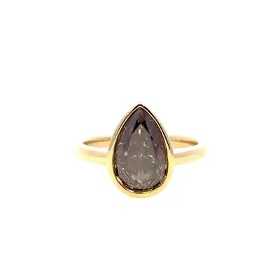 Aamiaa Women's Pear Shape Lab Grown Diamond Ring In 14k Yellow Gold