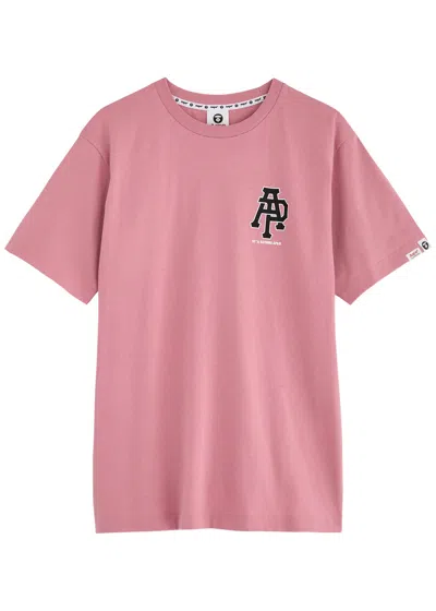 Aape Logo-print Cotton T-shirt In Pink