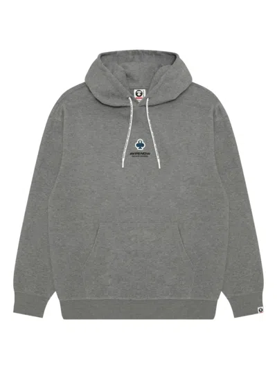 Aape By A Bathing Ape Aape Aapenow Clover Moonface Hoodie In Gray
