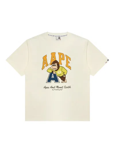 Aape By A Bathing Ape Aape Graphic-print T-shirt In Gold