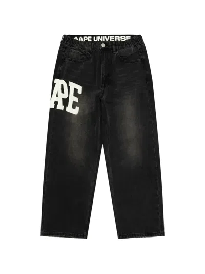 Aape By A Bathing Ape Aape Sport Logo-print Jeans In Black