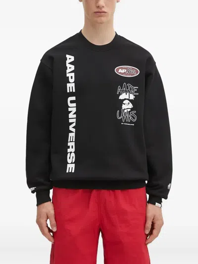 Aape By A Bathing Ape Aape Universe Graphic Sweatshirt In Black