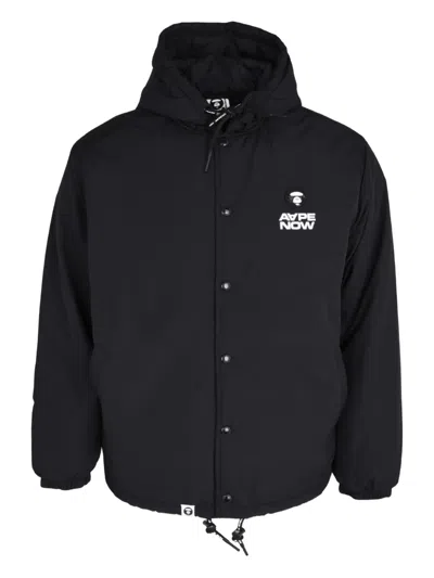 Aape By A Bathing Ape Aapenow Moonface Hooded Jacket In Black