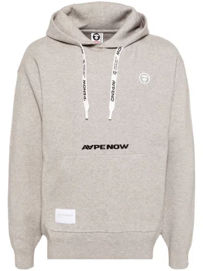 Aape By A Bathing Ape Aapenow Moonface Knit Hoodie In Grey