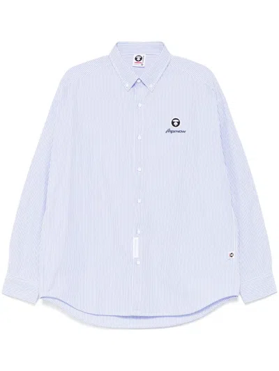 Aape By A Bathing Ape Aapenow Moonface-logo Checked Shirt In Blue