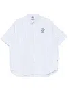 Aape By A Bathing Ape Aapenow Moonface-logo Striped Shirt In 蓝色