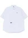 Aape By A Bathing Ape Aapenow Moonface-logo Striped Shirt In 蓝色