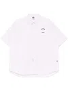 Aape By A Bathing Ape Aapenow Moonface-logo Striped Shirt In 粉色