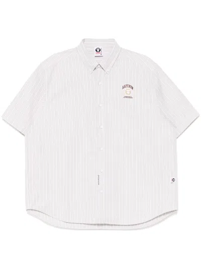 AAPE BY A BATHING APE AAPENOW MOONFACE-LOGO STRIPED SHIRT
