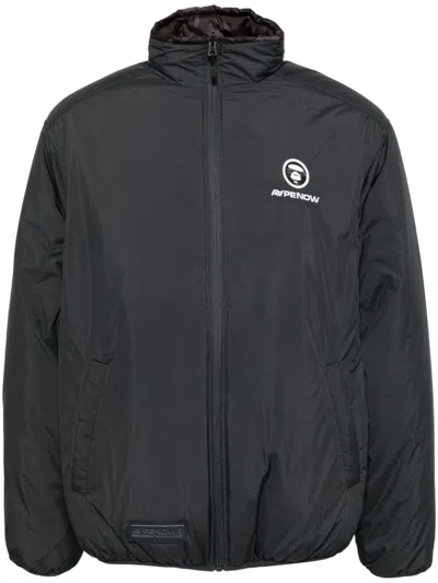 Aape By A Bathing Ape Aapenow Moonface Logo Zip-up Jacket In Grey