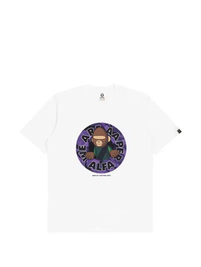 Aape By A Bathing Ape Aaper Alfa Graphic-print T-shirt In White