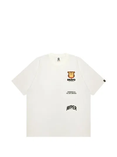 Aape By A Bathing Ape Aaper Bravo Printed T-shirt In White